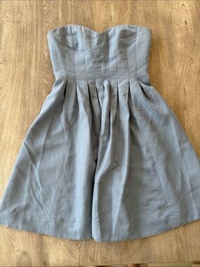 J. Crew Strapless Pleated Light Blue Party Dress